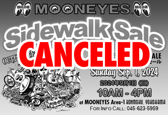 9/1(Sun) Sidewalk Sale Rescheduled & MOON Cafe Monthly Special Menu